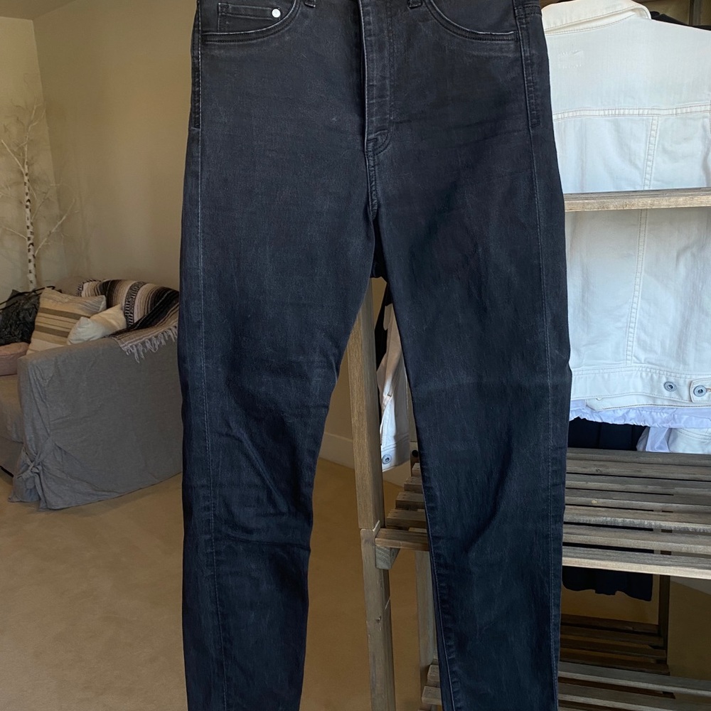 &Denim 28/32 skinny black high waist jeggings